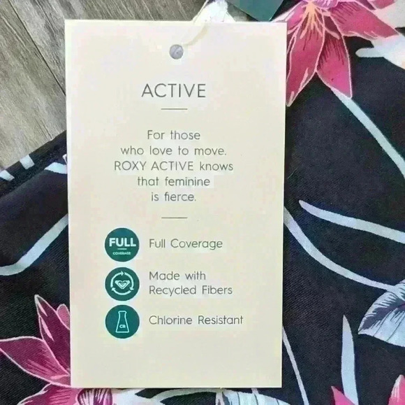 ROXY | Active Full Floral Mid Rise Bikini Bottoms Size Medium - Picture 8 of 9